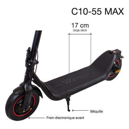 Trottinette électrique WISPEED C10-55 MAX frein avant pliable