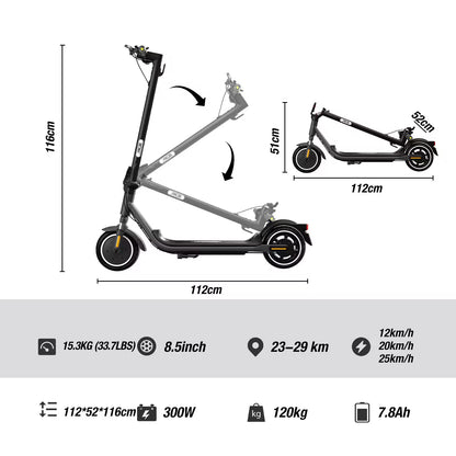 Trottinette électrique RCB R16 - 8,5" pneus - 25 km/h